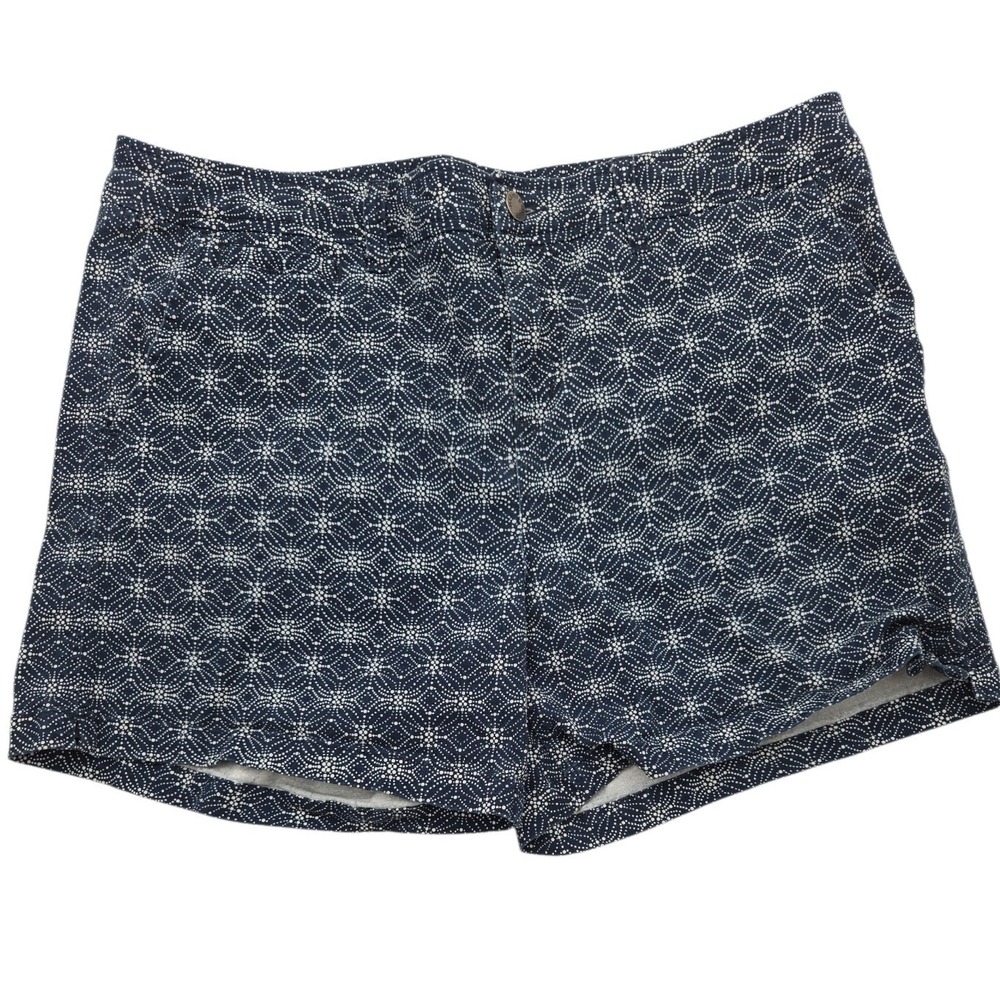Market & Spruce Womens Size 14 Navy Geometric Print Shorts Stretch Summer Fun‎